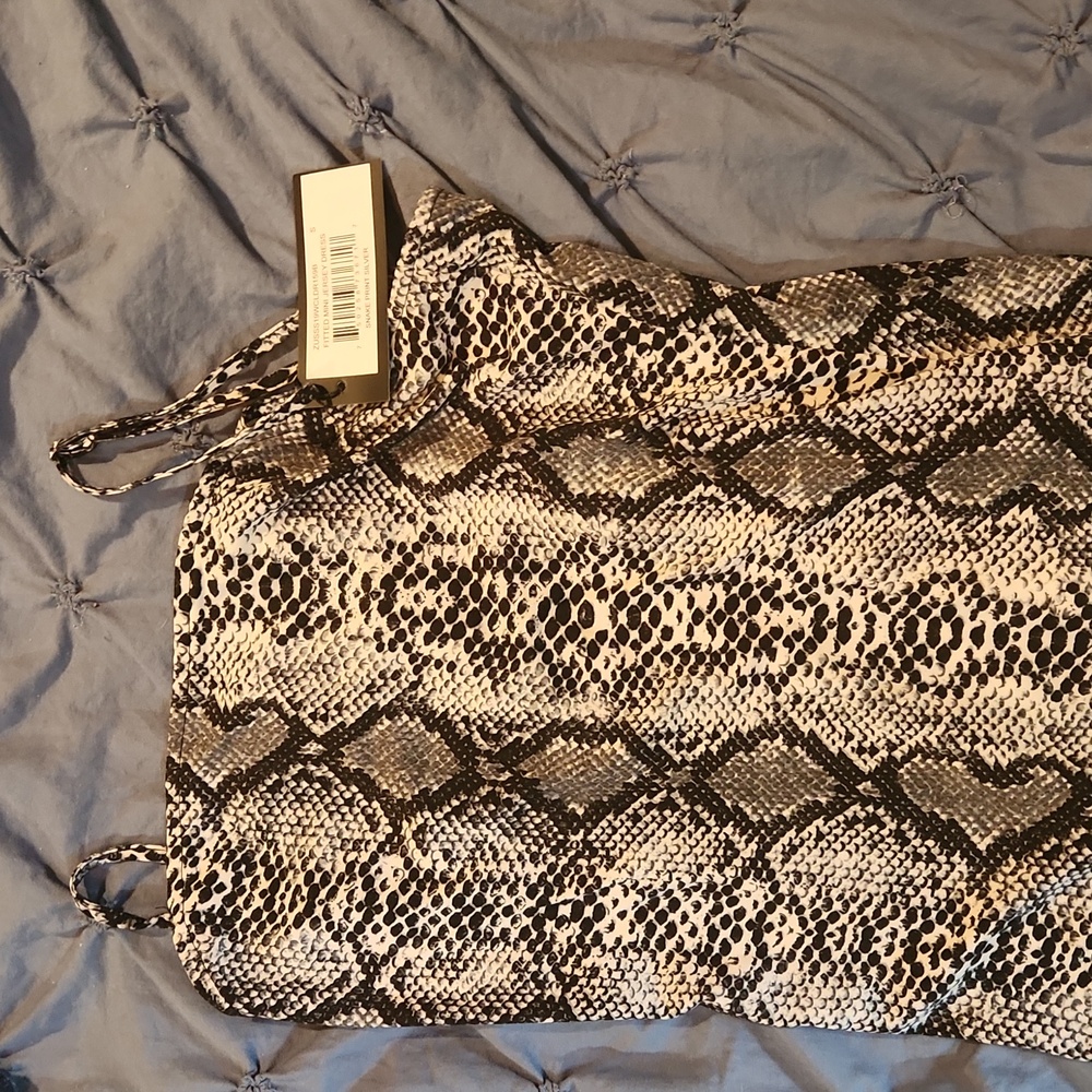 Black/Grey snake print mini dress